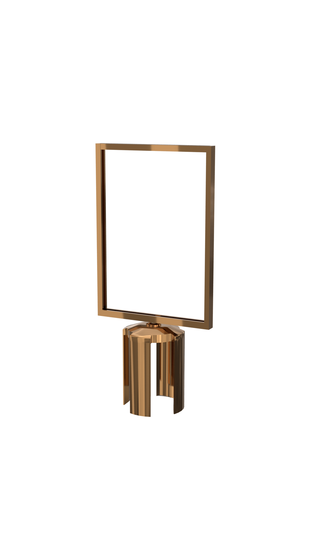 Standard Vertical Sign Frame Polished Brass | Belt Stanchion