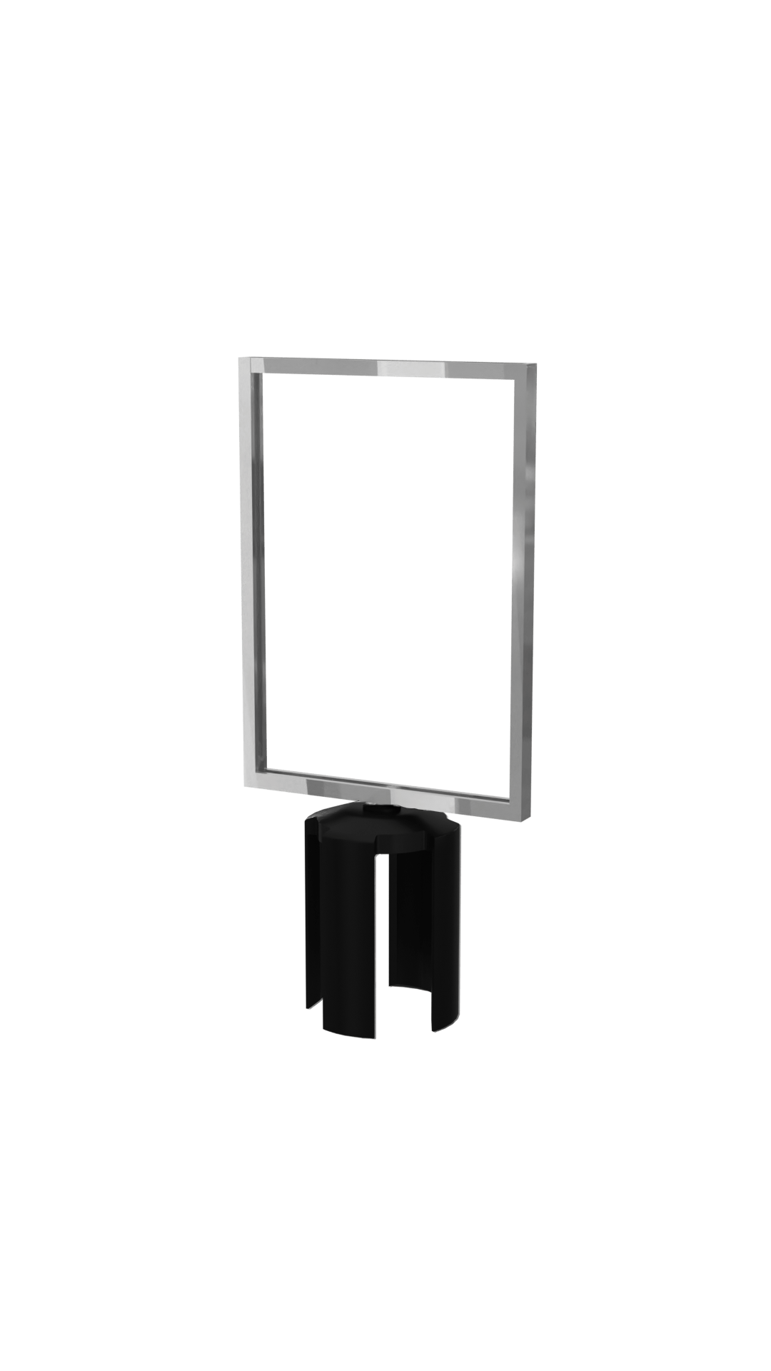 Standard Vertical Sign Frame Polished Chrome | Belt Stanchion