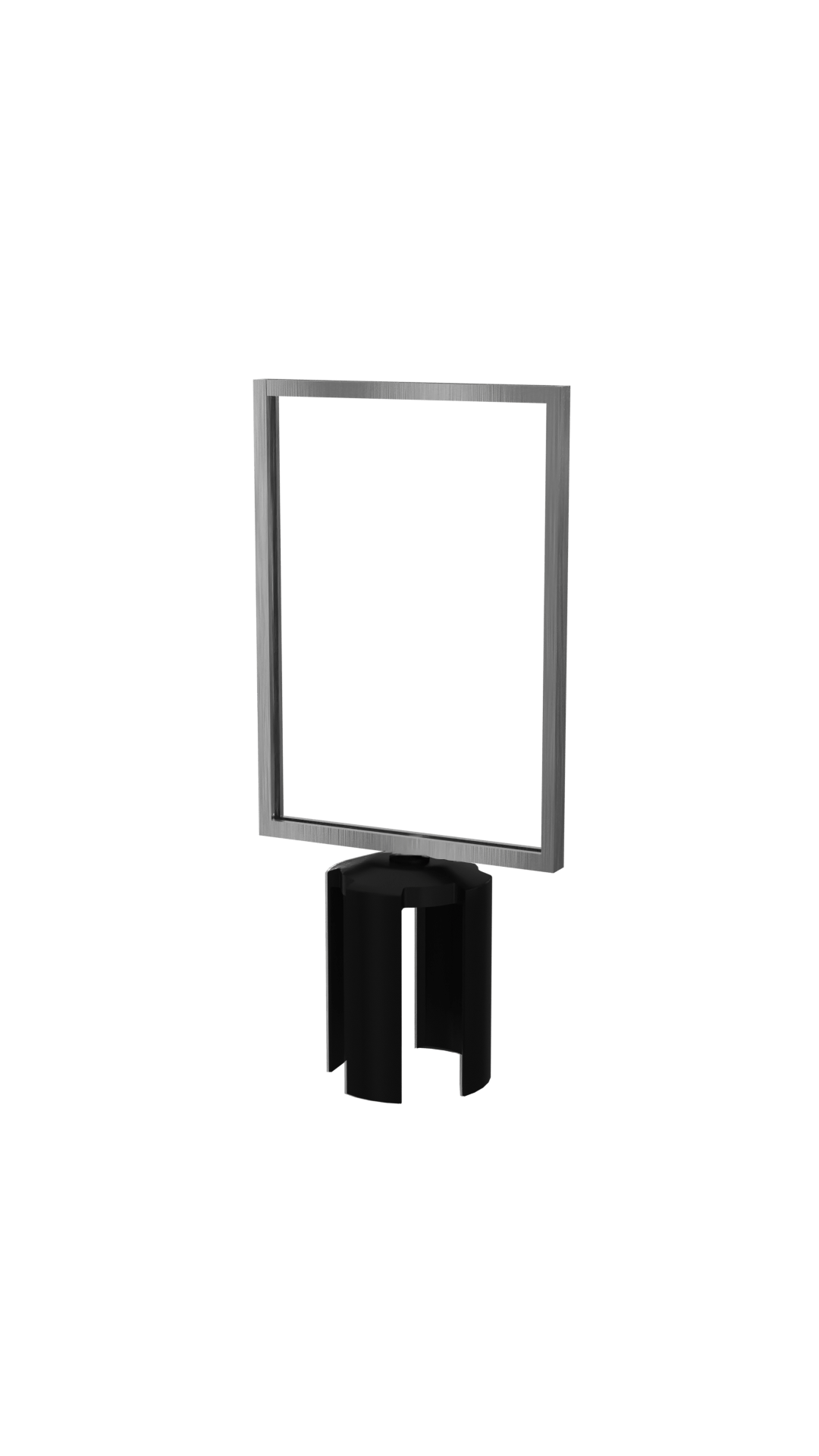 Standard Vertical Sign Frame Satin Chrome | Belt Stanchion