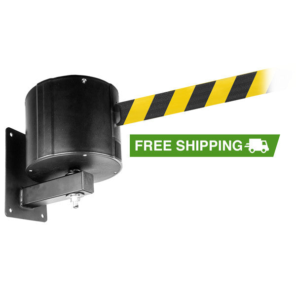 Wall Pro 750 - Wall Mount Retractable Belt Stanchion 55 or 75 foot long belt